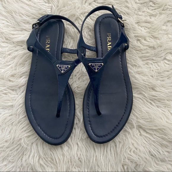 Prada Shoes - Prada Vernice Thong Sandal
